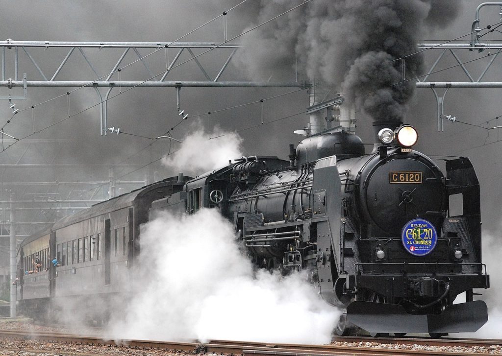 a train belching out smoke