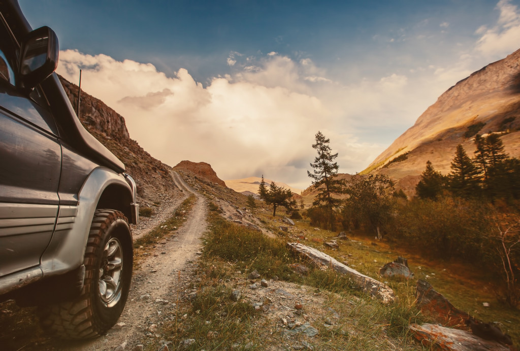 a car in a roadtrip